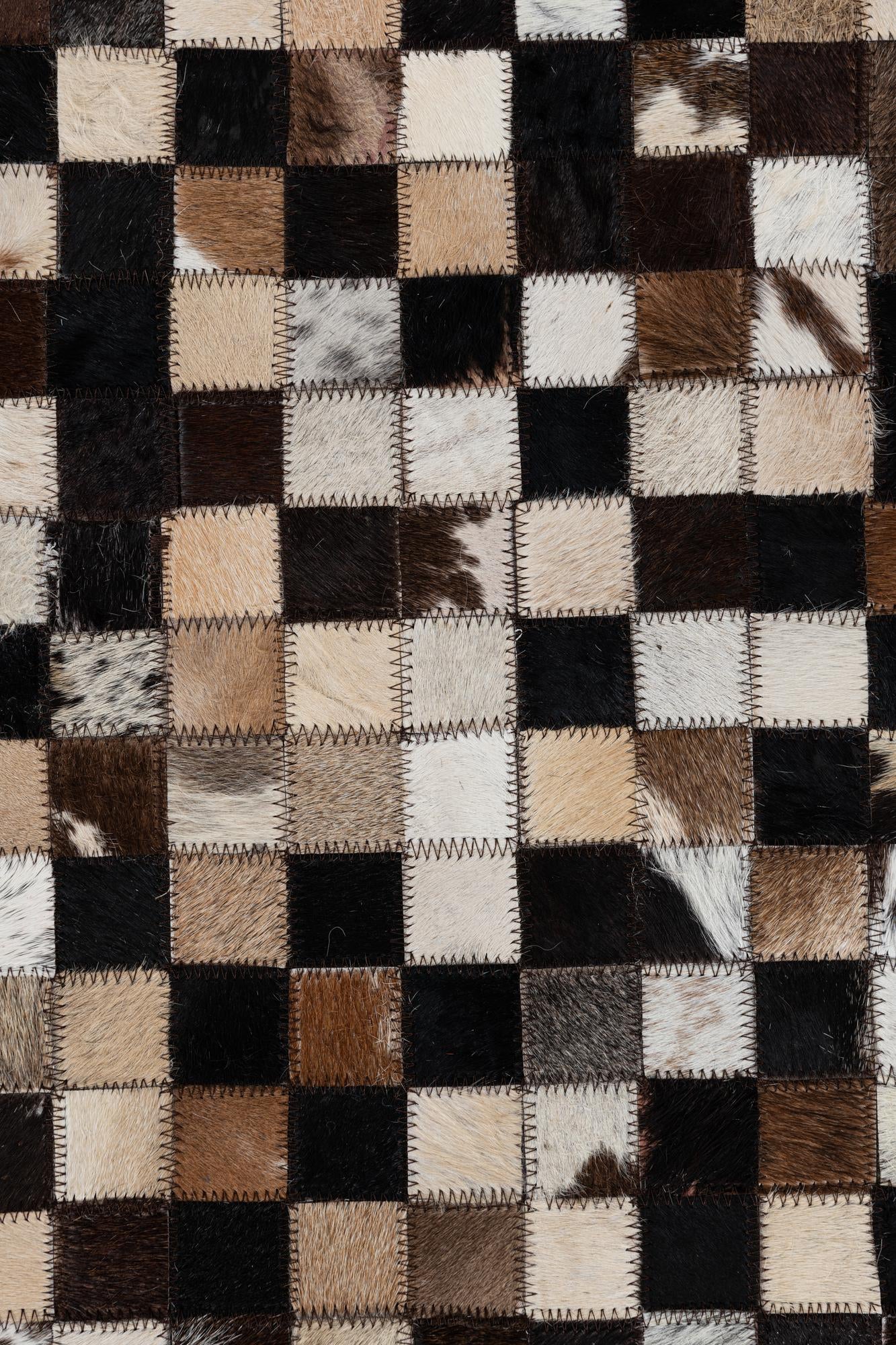 5' 2 x 7' 5 Cowhide Leather Rug