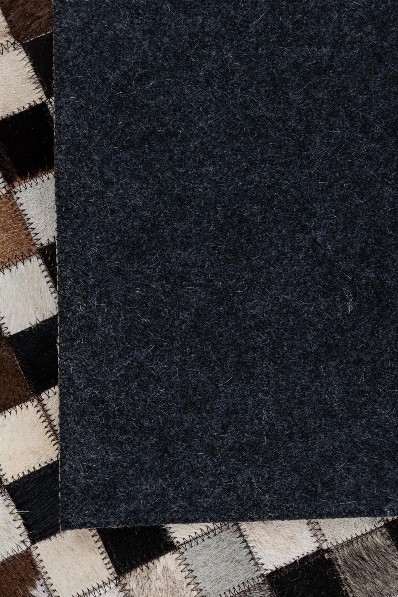 5' 2 x 7' 5 Cowhide Leather Rug