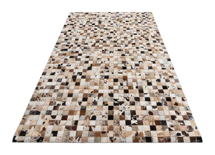 Detail image of 5' x 7' 10 Cowhide Leather Rug