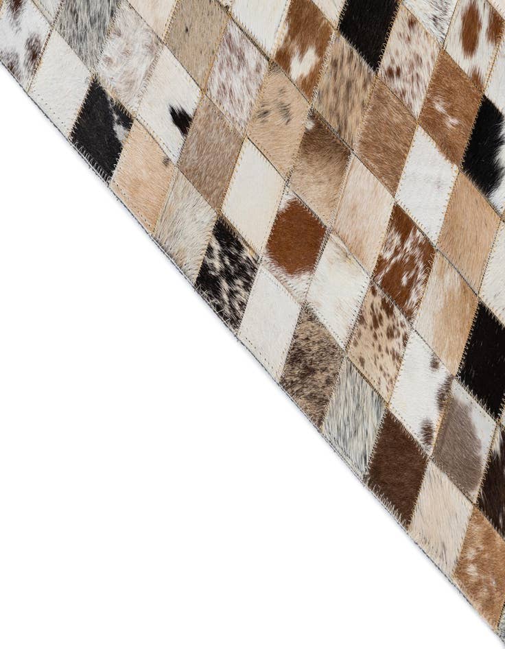 Detail image of 5' x 7' 10 Cowhide Leather Rug