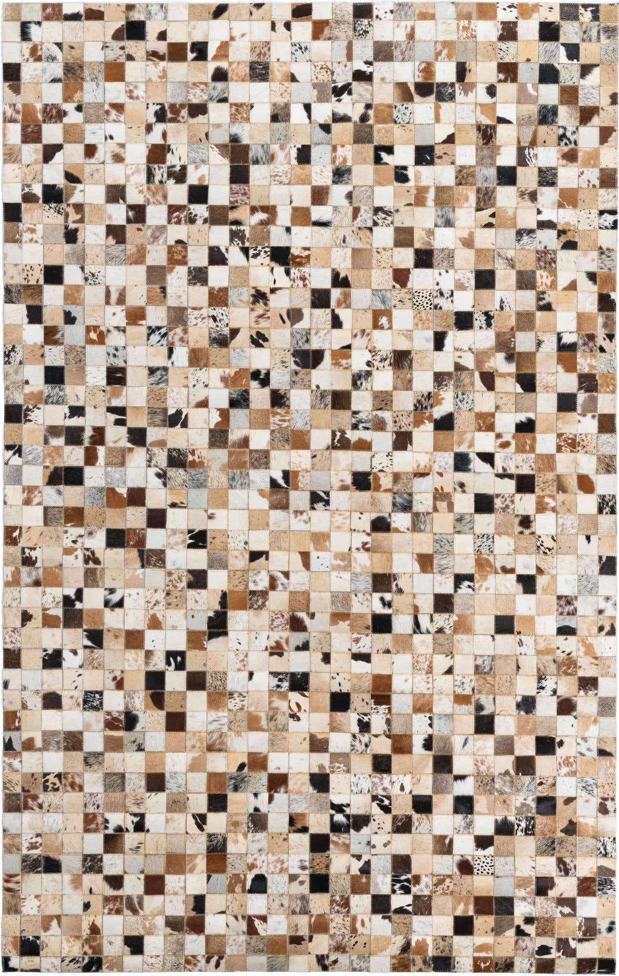 5' x 7' 10 Cowhide Leather Rug