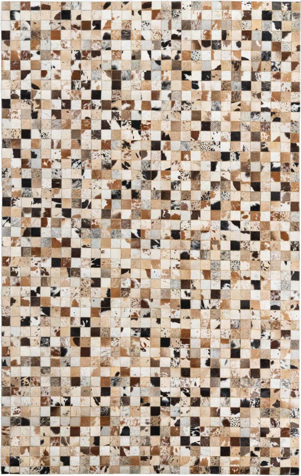 Detail image of 5' x 7' 10 Cowhide Leather Rug