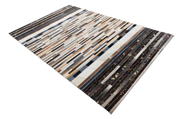 5' 1 x 8' Cowhide Leather Rug