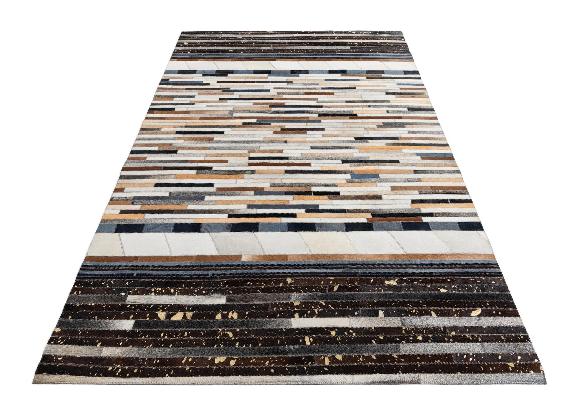 5' 1 x 8' Cowhide Leather Rug