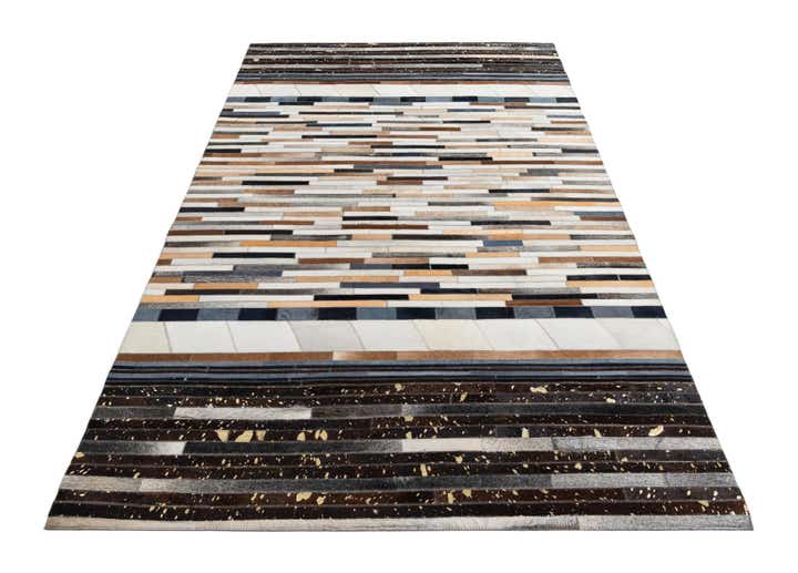 5' 1 x 8' Cowhide Leather Rug