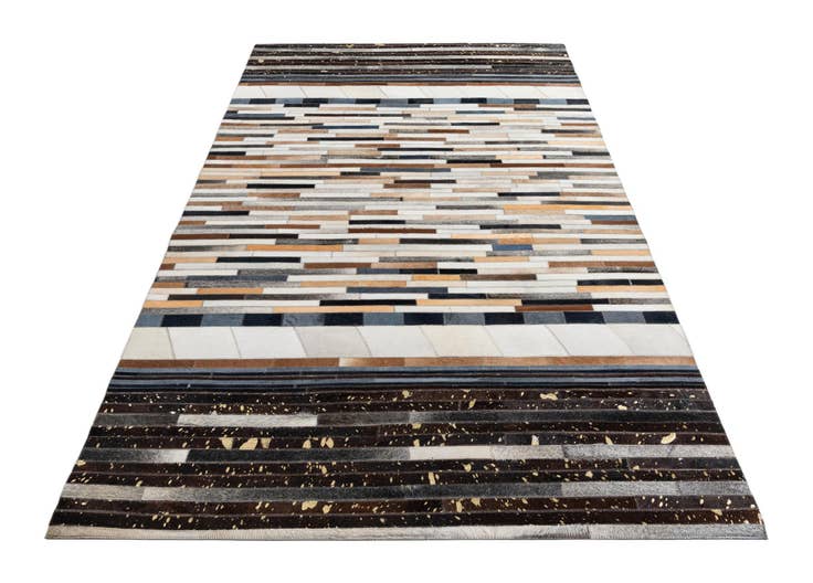 Detail image of 5' 1 x 8' Cowhide Leather Rug