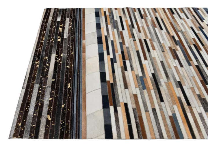 5' 1 x 8' Cowhide Leather Rug