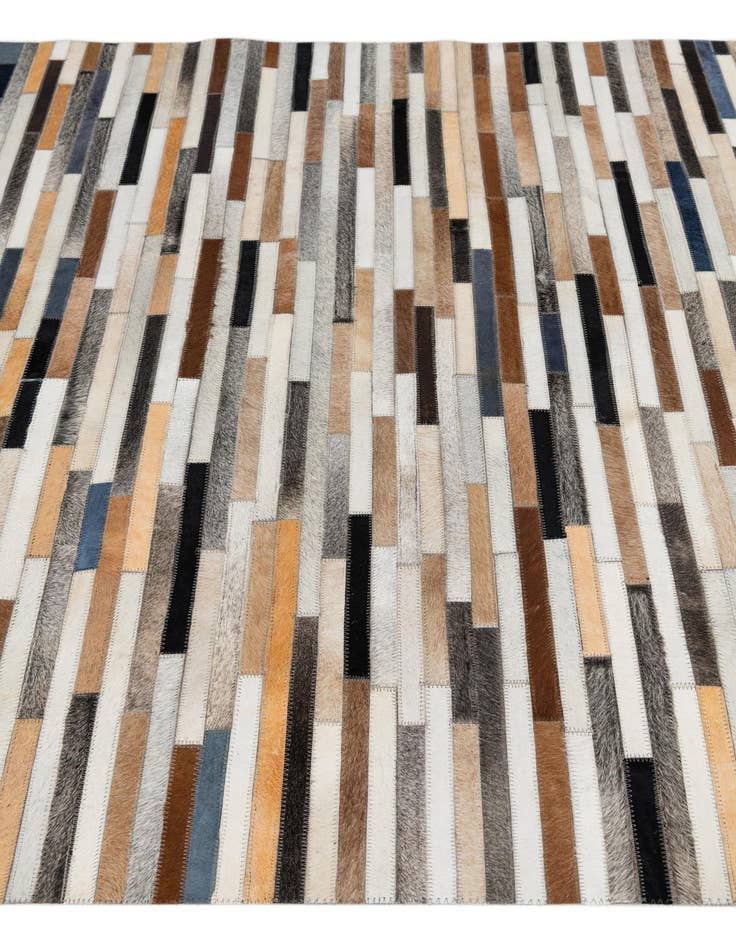 Detail image of 5' 1 x 8' Cowhide Leather Rug