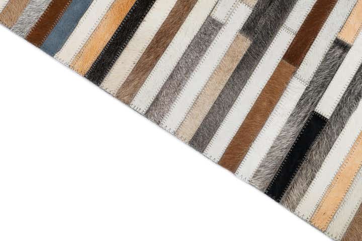 5' 1 x 8' Cowhide Leather Rug