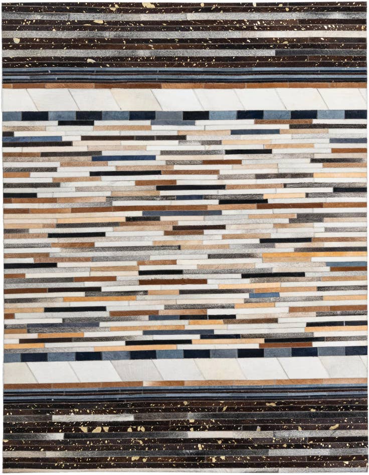 Detail image of 5' 1 x 8' Cowhide Leather Rug