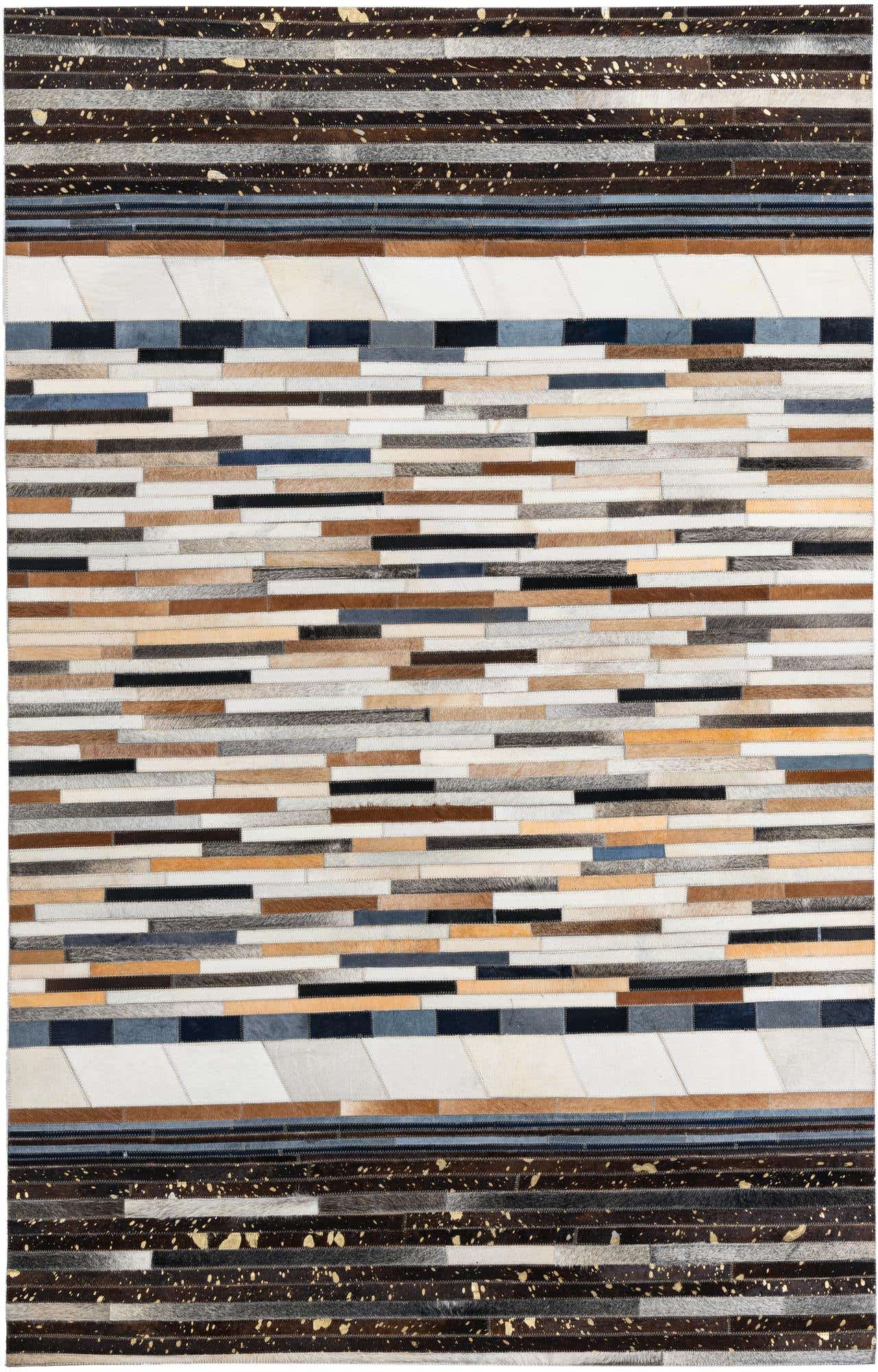5' 1 x 8' Cowhide Leather Rug