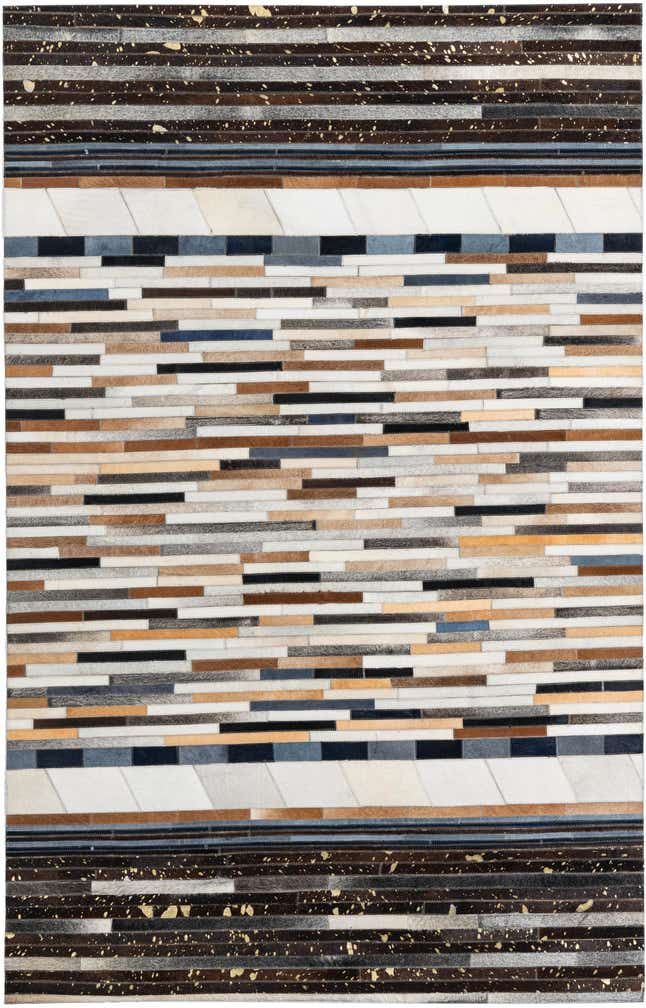 5' 1 x 8' Cowhide Leather Rug