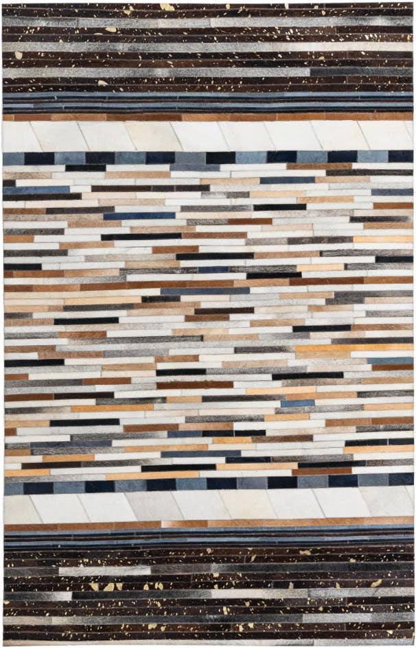 Detail image of 5' 1 x 8' Cowhide Leather Rug