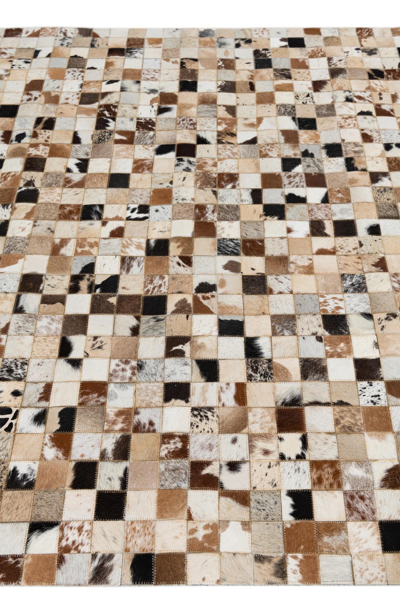 5' x 8' Cowhide Leather Rug