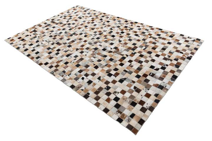 5' 2 x 8' 2 Cowhide Leather Rug