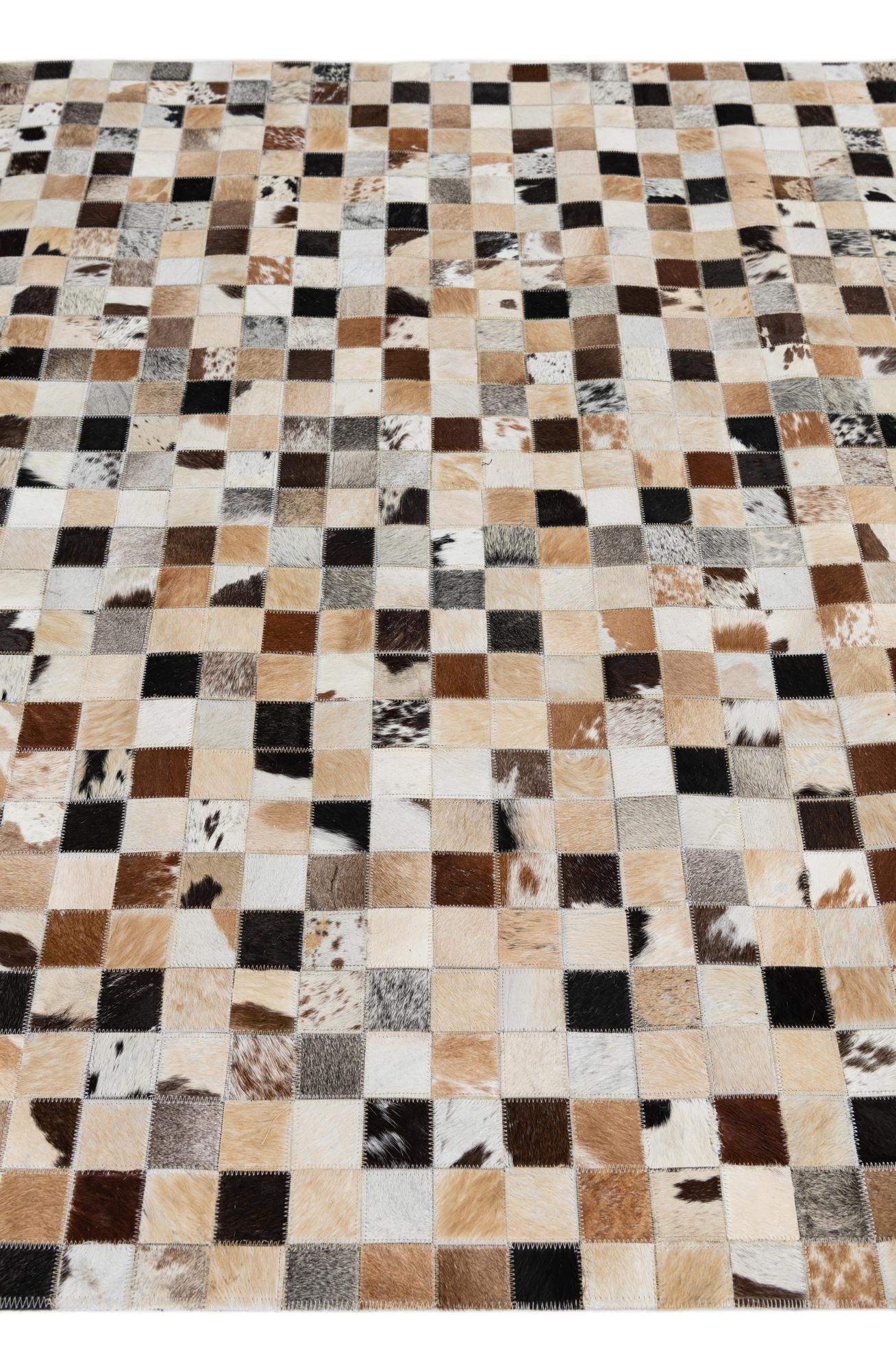 5' 2 x 8' 2 Cowhide Leather Rug