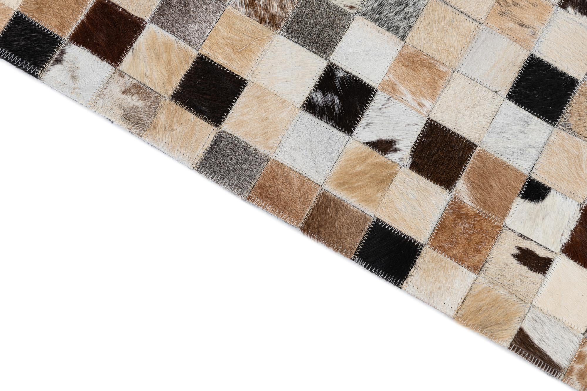 5' 2 x 8' 2 Cowhide Leather Rug