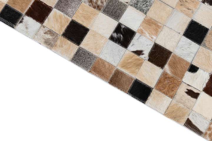 5' 2 x 8' 2 Cowhide Leather Rug