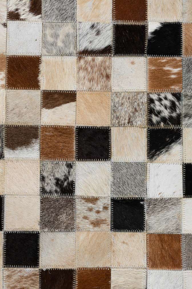 5' 2 x 8' 2 Cowhide Leather Rug