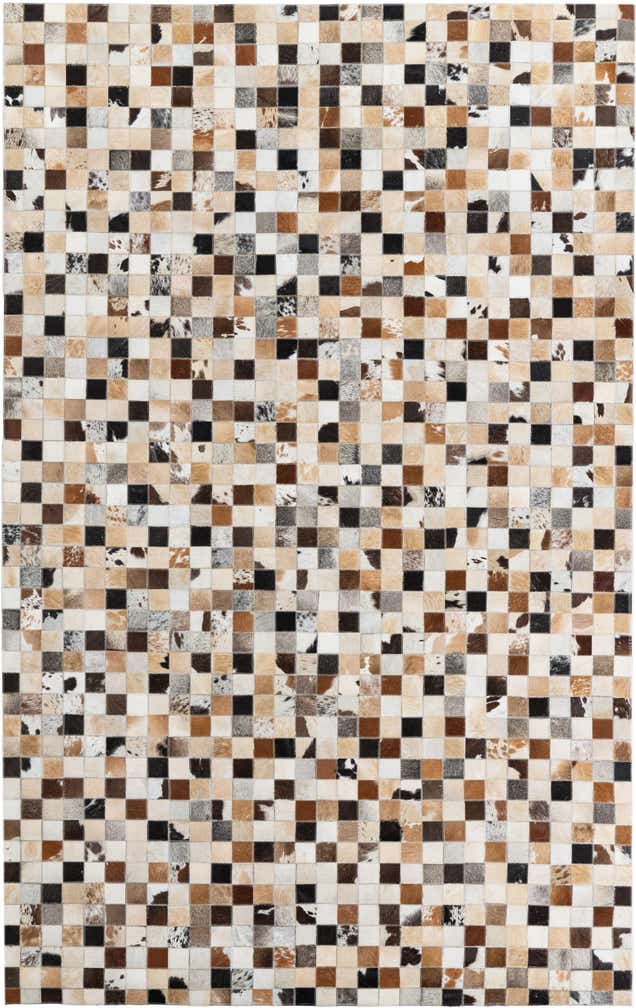 5' 2 x 8' 2 Cowhide Leather Rug