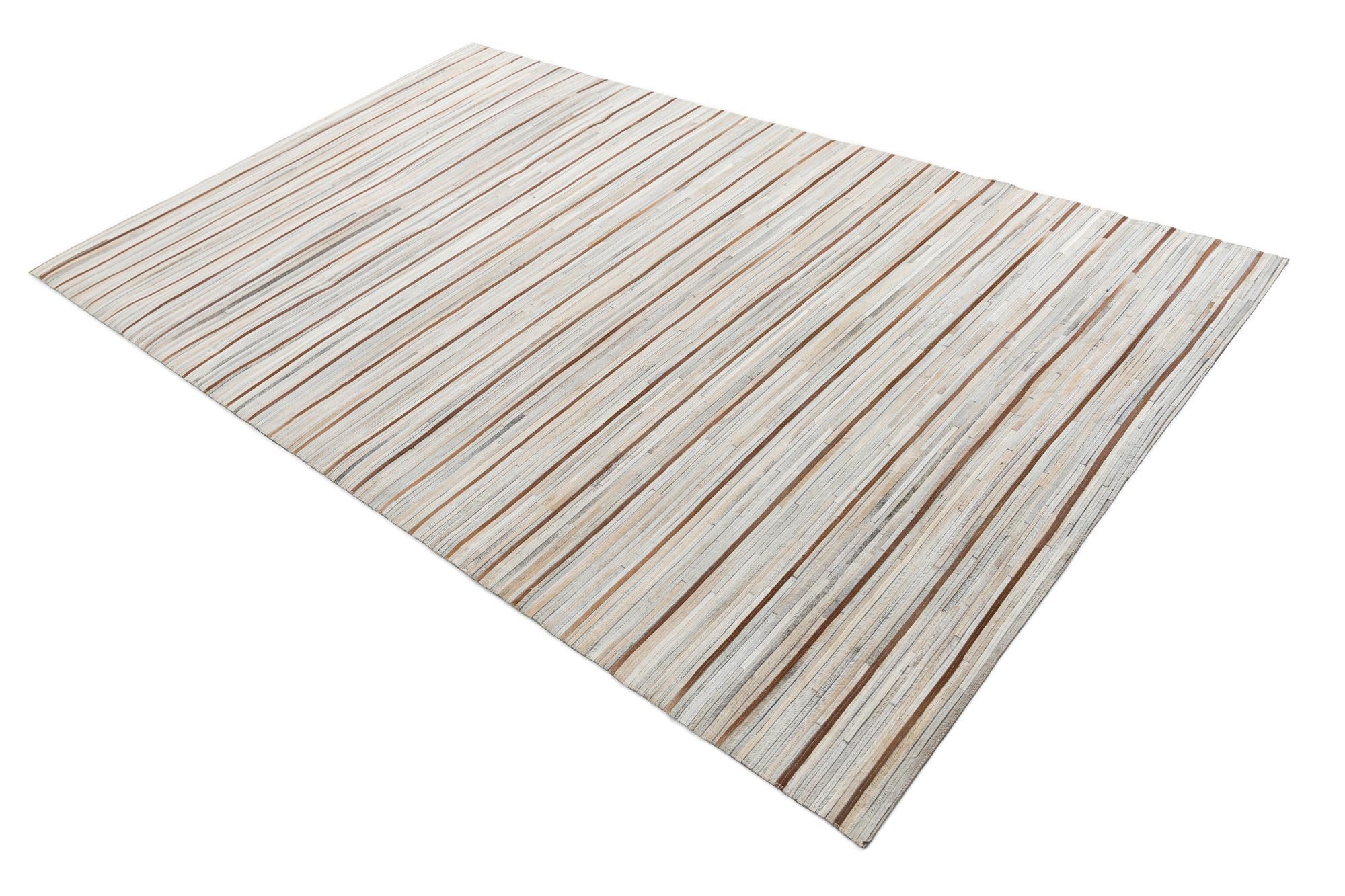 5' x 8' 2 Cowhide Leather Rug