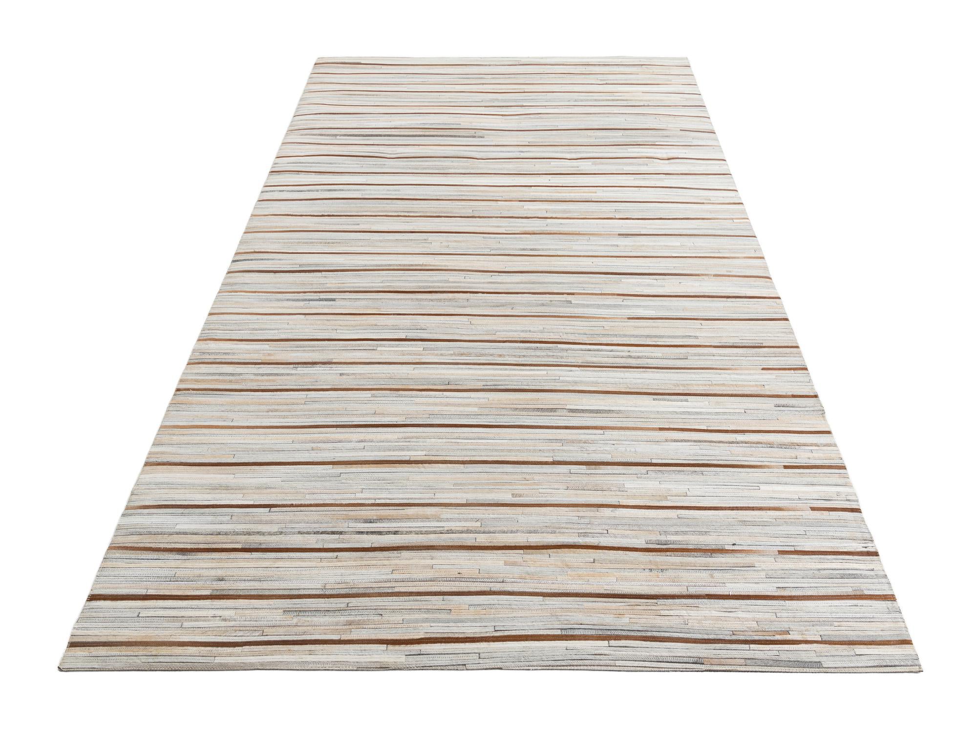 5' x 8' 2 Cowhide Leather Rug