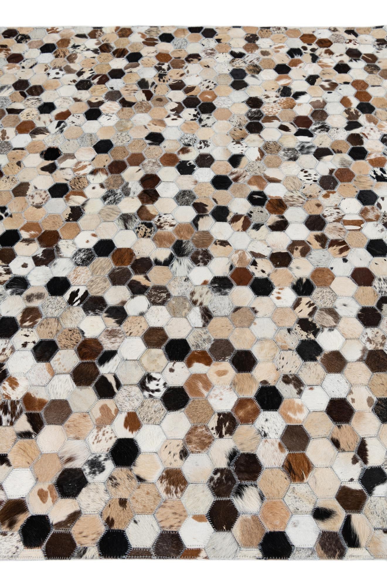 5' x 7' 9 Cowhide Leather Rug