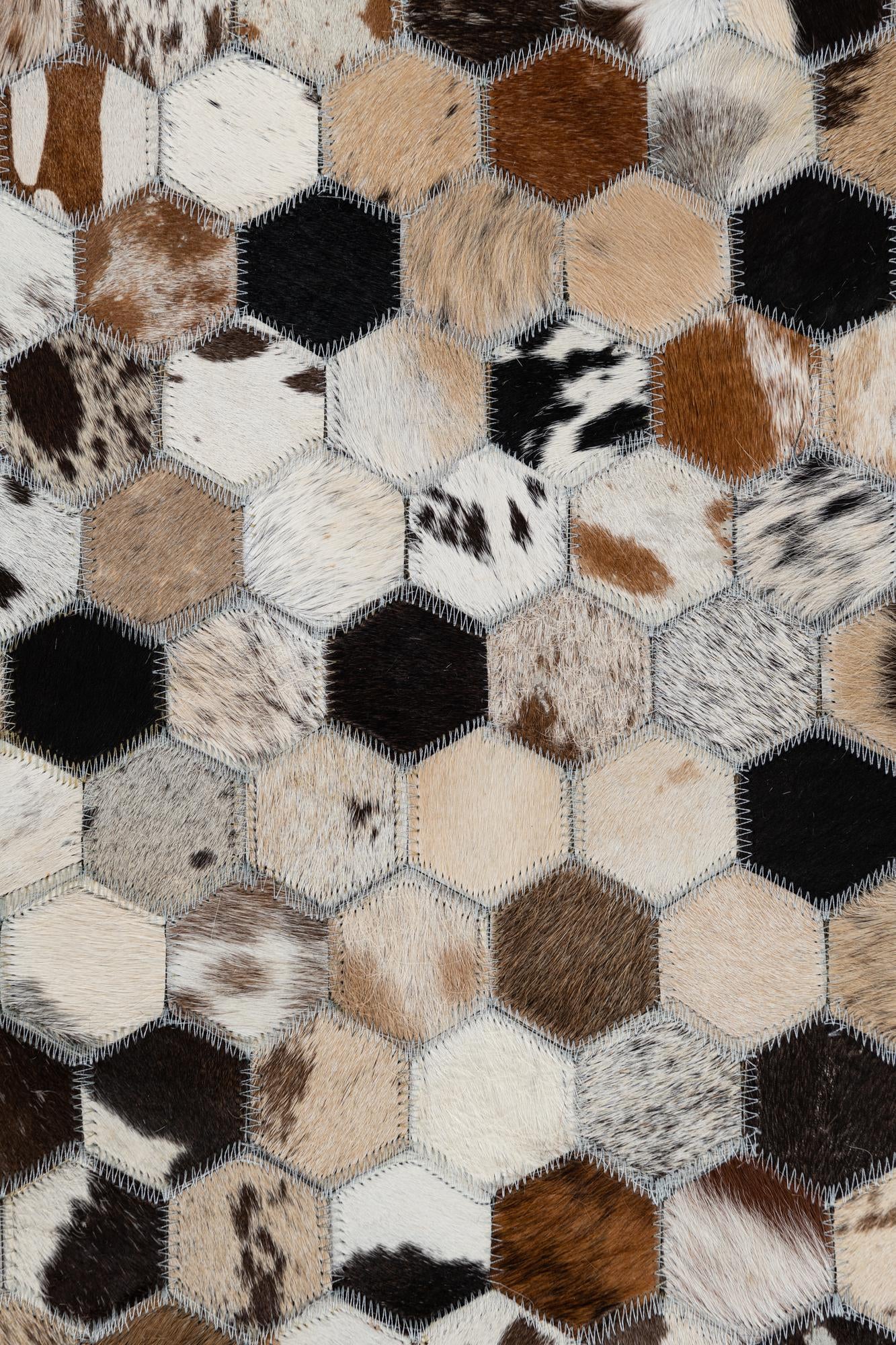 5' x 7' 9 Cowhide Leather Rug