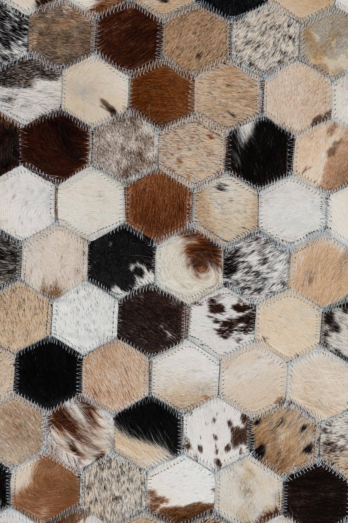 5' x 7' 9 Cowhide Leather Rug