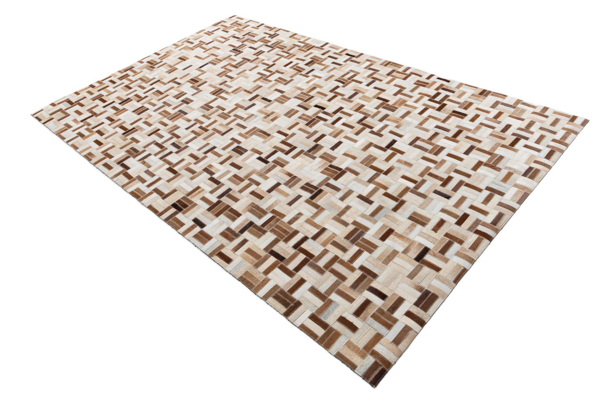 5' 1 x 7' 10 Cowhide Leather Rug