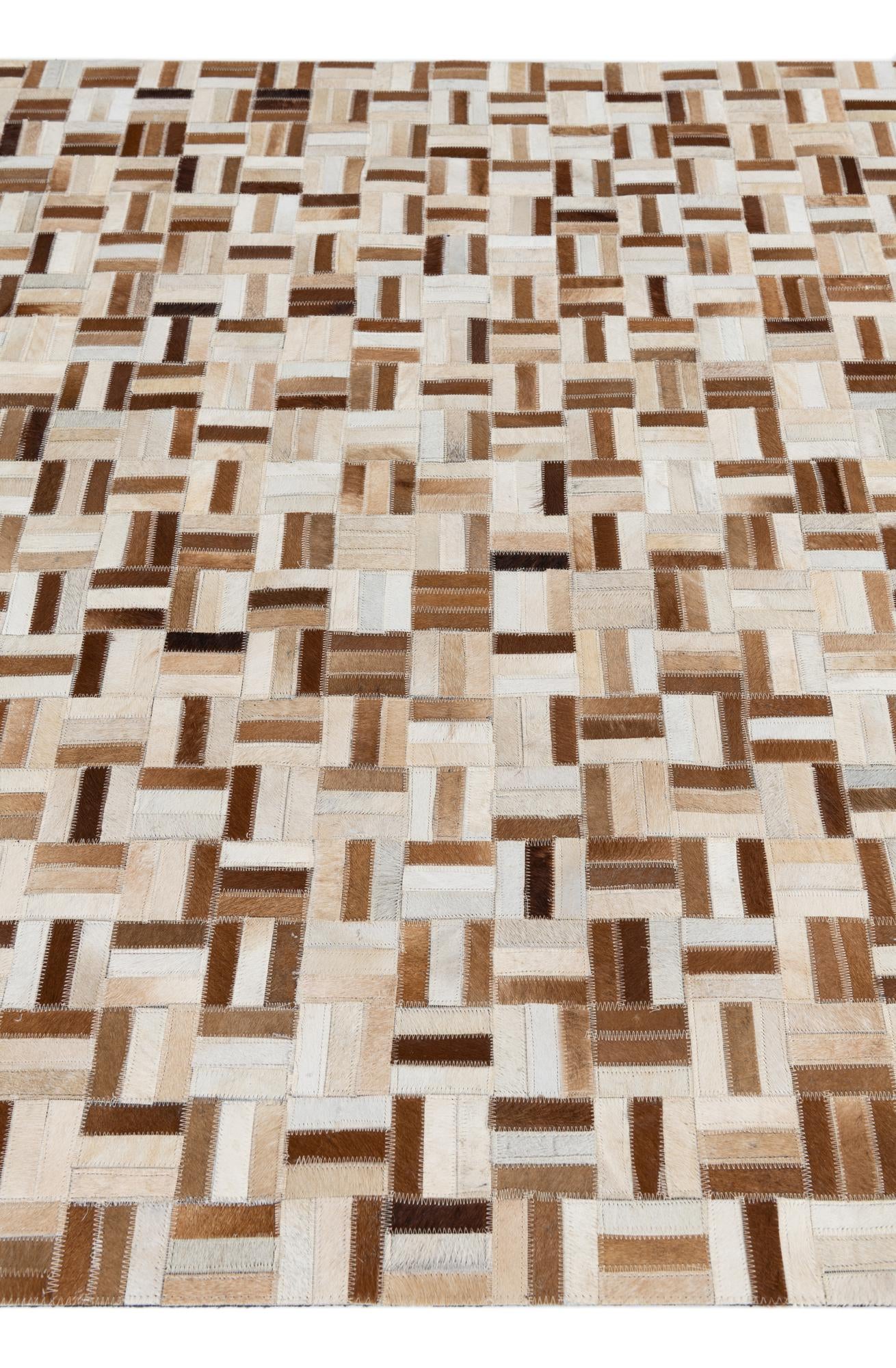 5' 1 x 7' 10 Cowhide Leather Rug