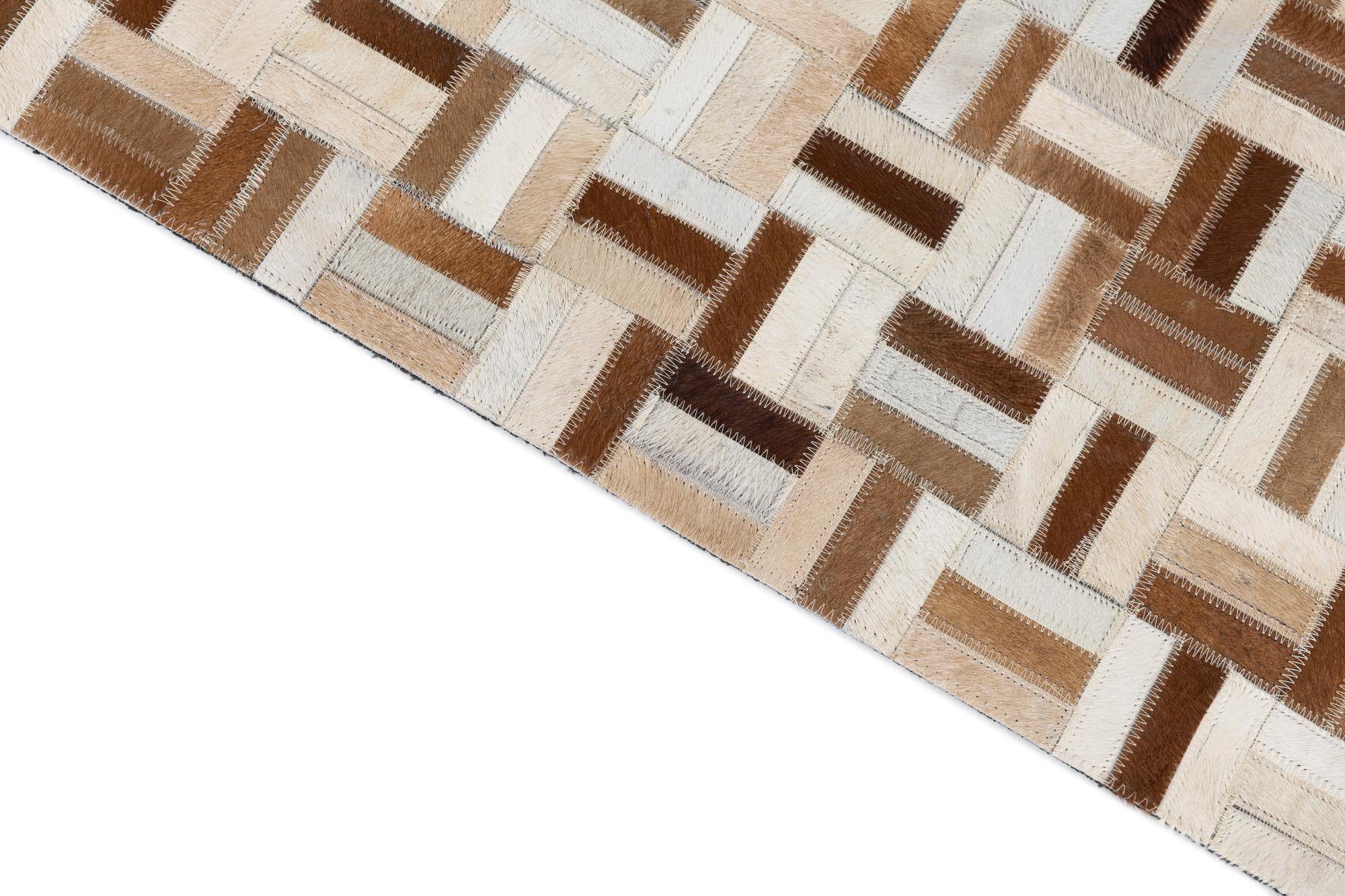5' 1 x 7' 10 Cowhide Leather Rug