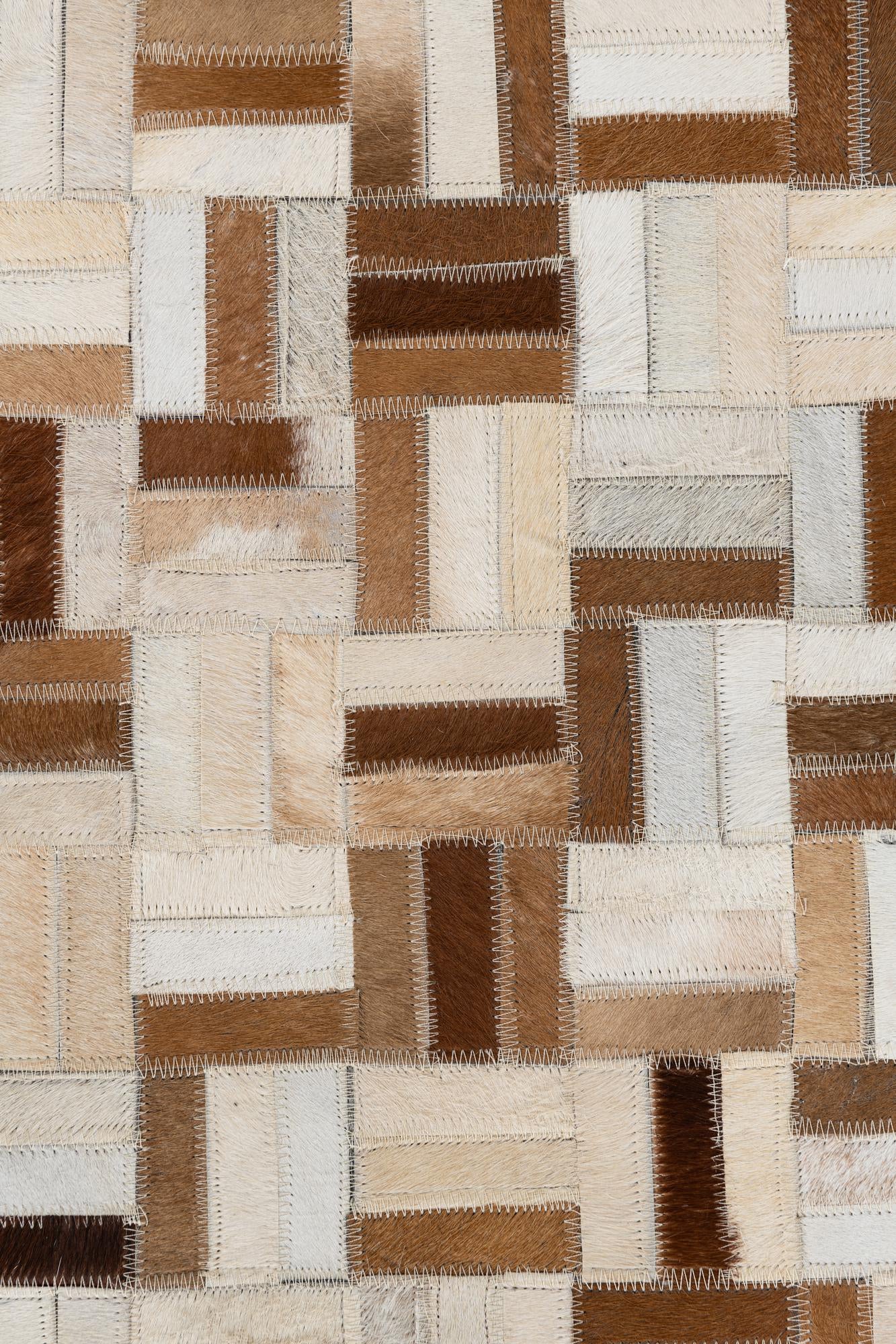 5' 1 x 7' 10 Cowhide Leather Rug