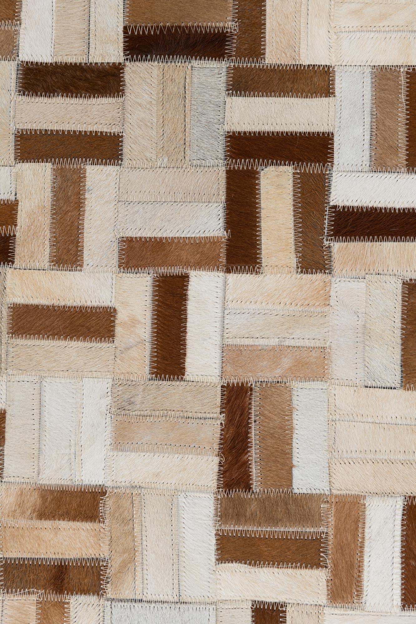 5' 1 x 7' 10 Cowhide Leather Rug