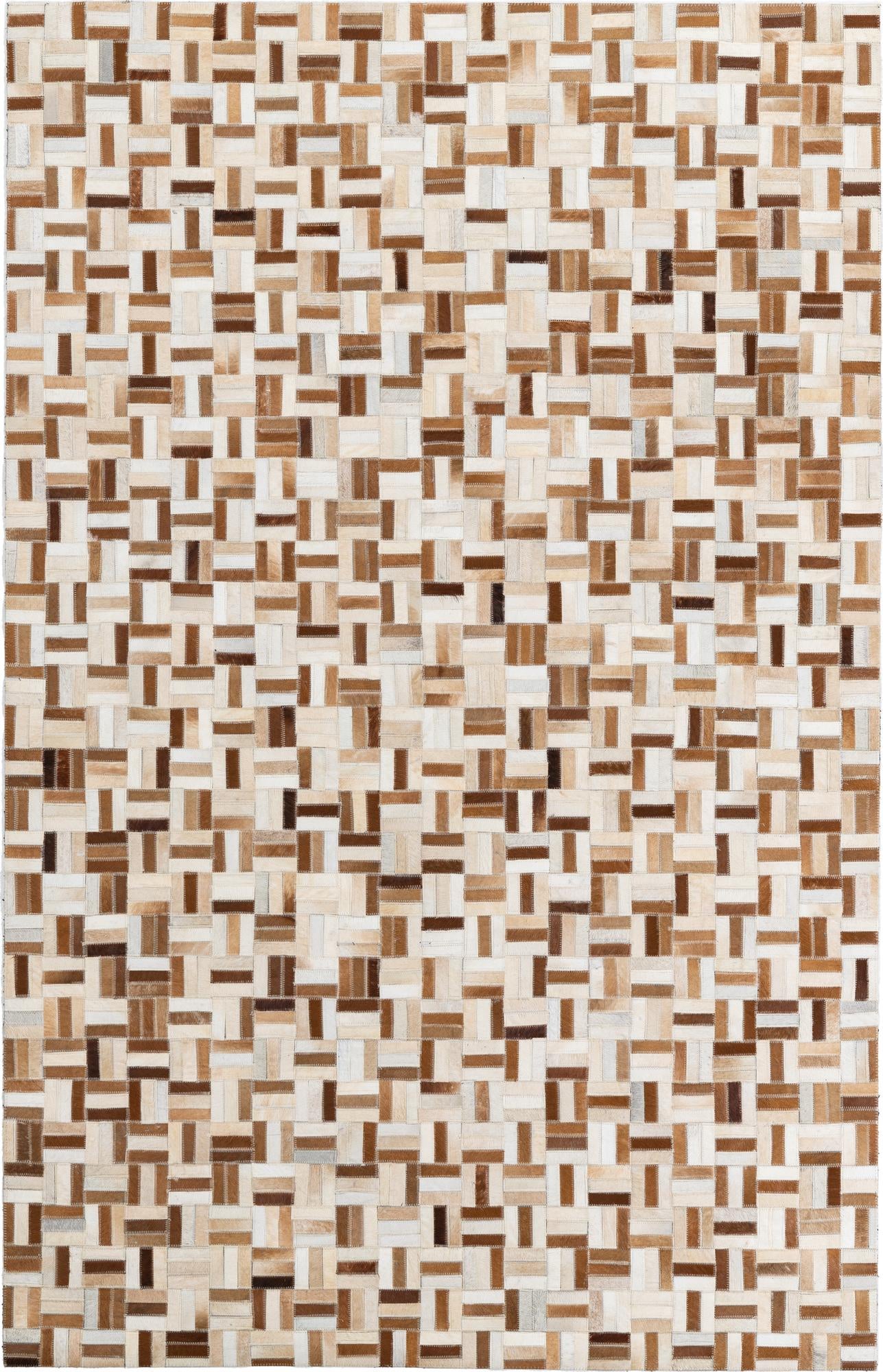 5' 1 x 7' 10 Cowhide Leather Rug