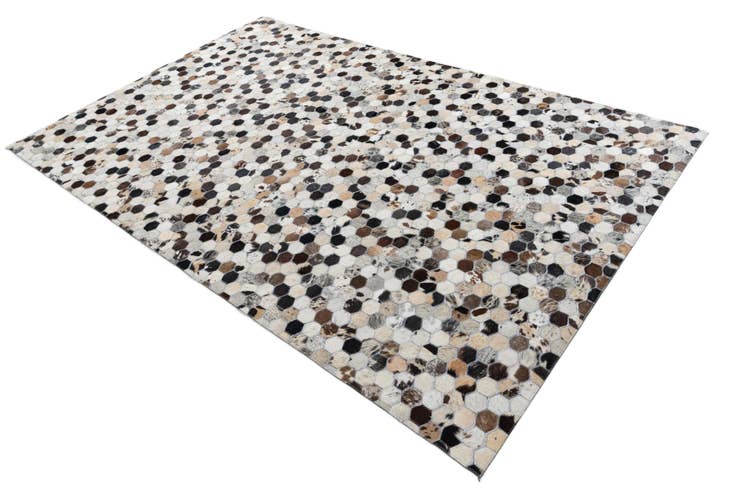 Detail image of 5' 1 x 8' Cowhide Leather Rug