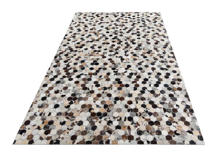 Detail image of 5' 1 x 8' Cowhide Leather Rug