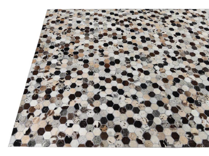 Detail image of 5' 1 x 8' Cowhide Leather Rug