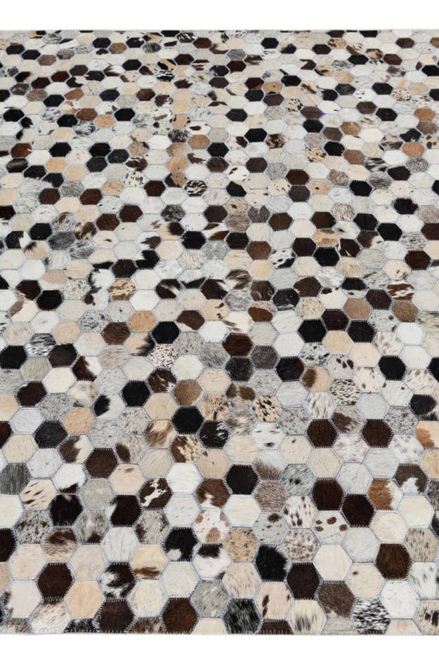 Detail image of 5' 1 x 8' Cowhide Leather Rug
