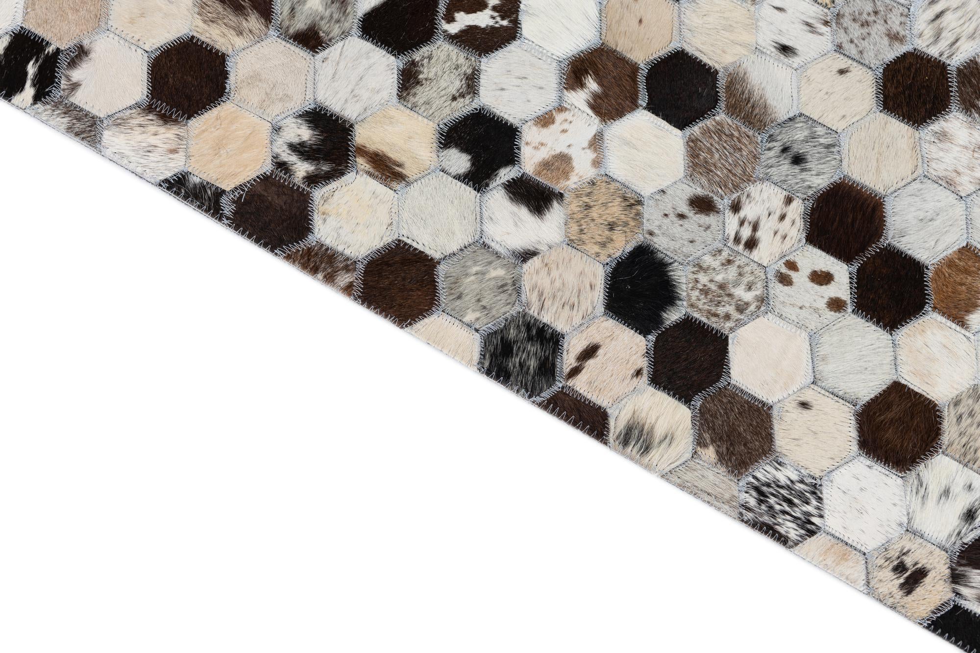 5' 1 x 8' Cowhide Leather Rug