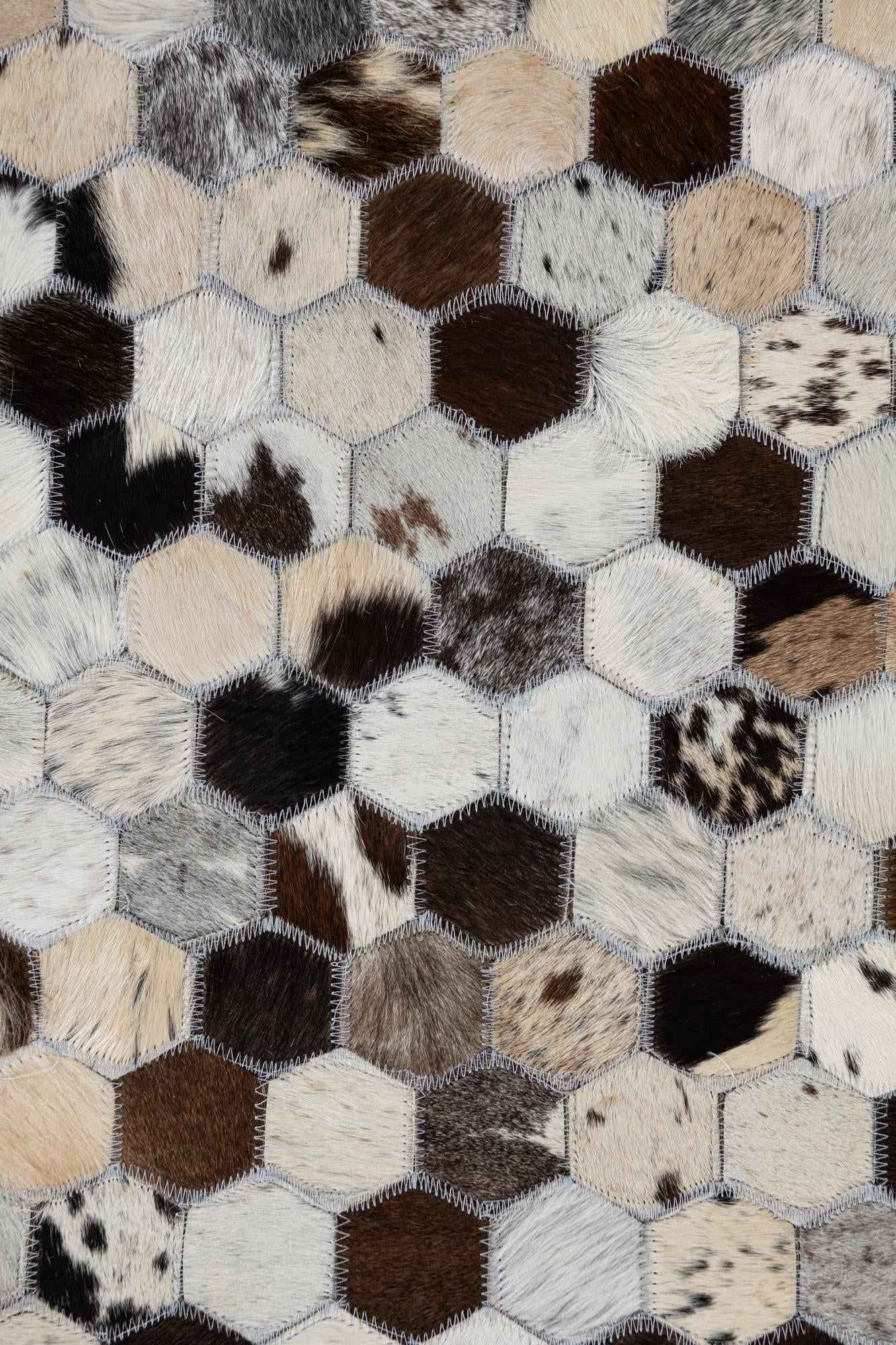 5' 1 x 8' Cowhide Leather Rug