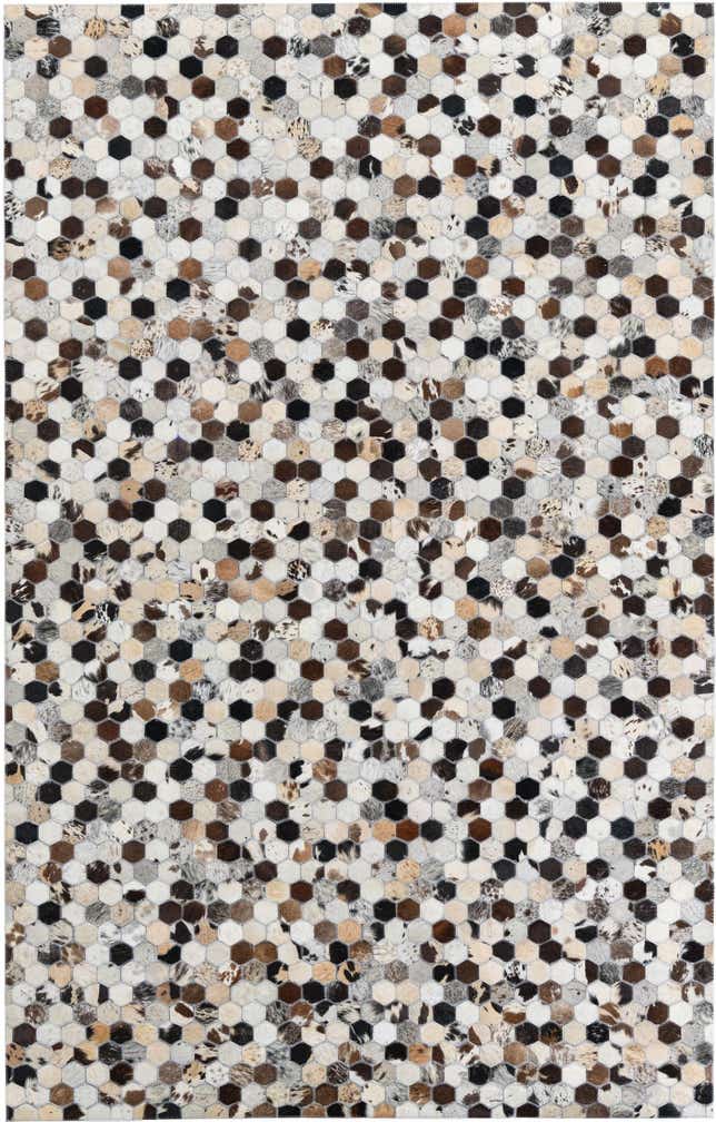 5' 1 x 8' Cowhide Leather Rug