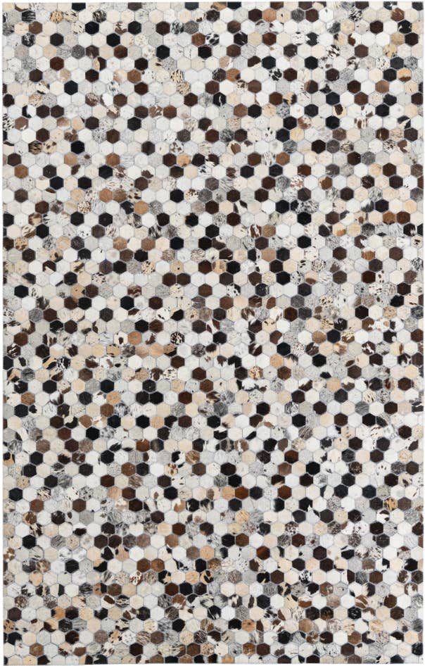 Detail image of 5' 1 x 8' Cowhide Leather Rug