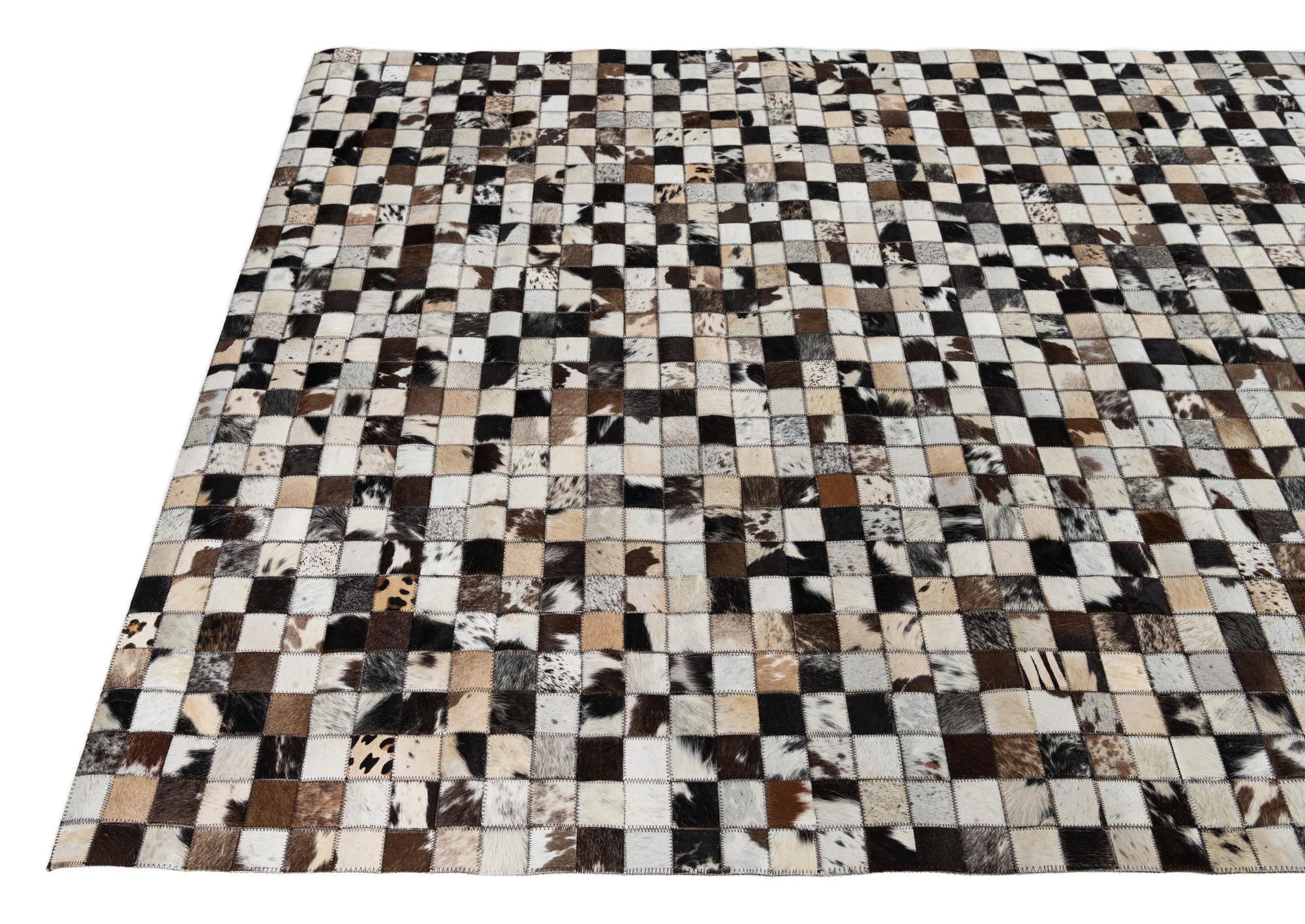 5' x 8' Cowhide Leather Rug