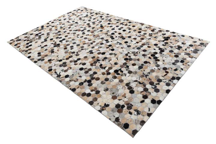 5' 1 x 8' Cowhide Leather Rug