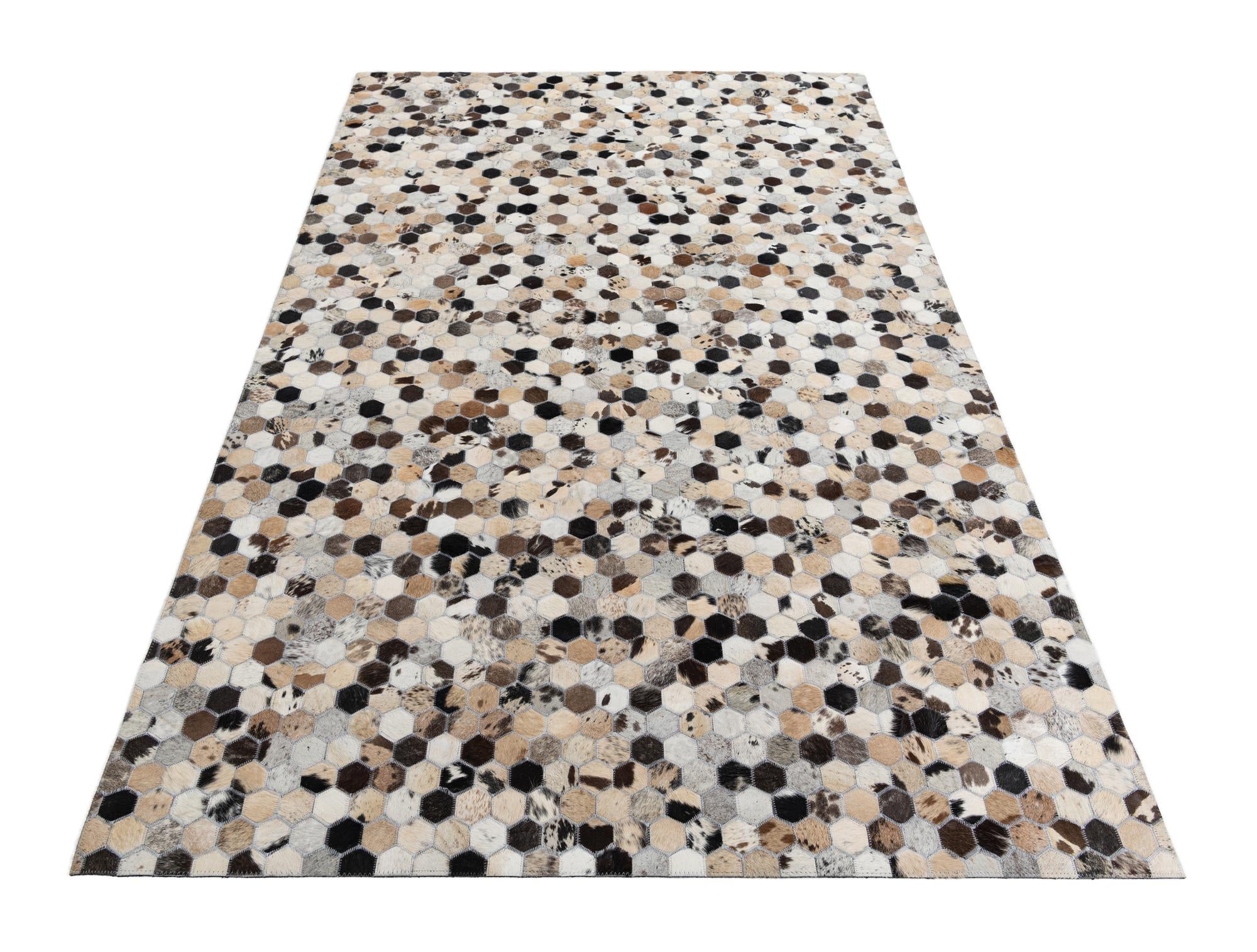 5' 1 x 8' Cowhide Leather Rug