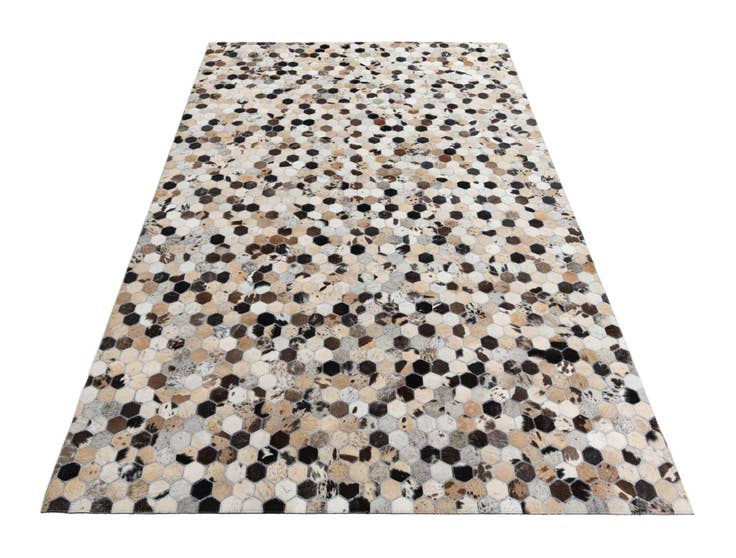 Detail image of 5' 1 x 8' Cowhide Leather Rug