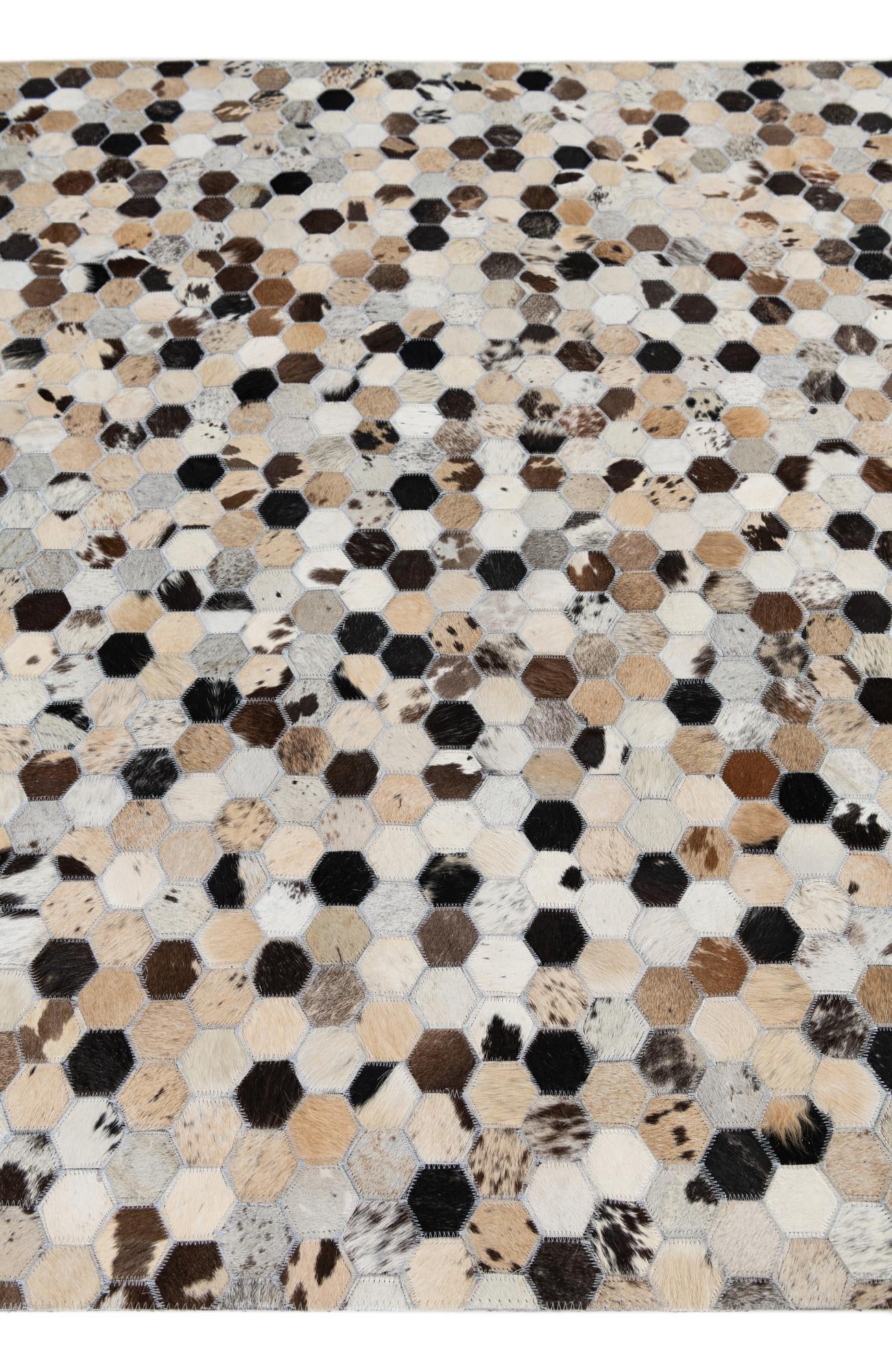5' 1 x 8' Cowhide Leather Rug