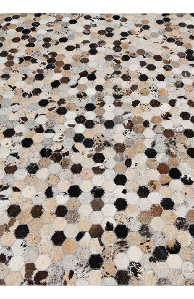 5' 1 x 8' Cowhide Leather Rug