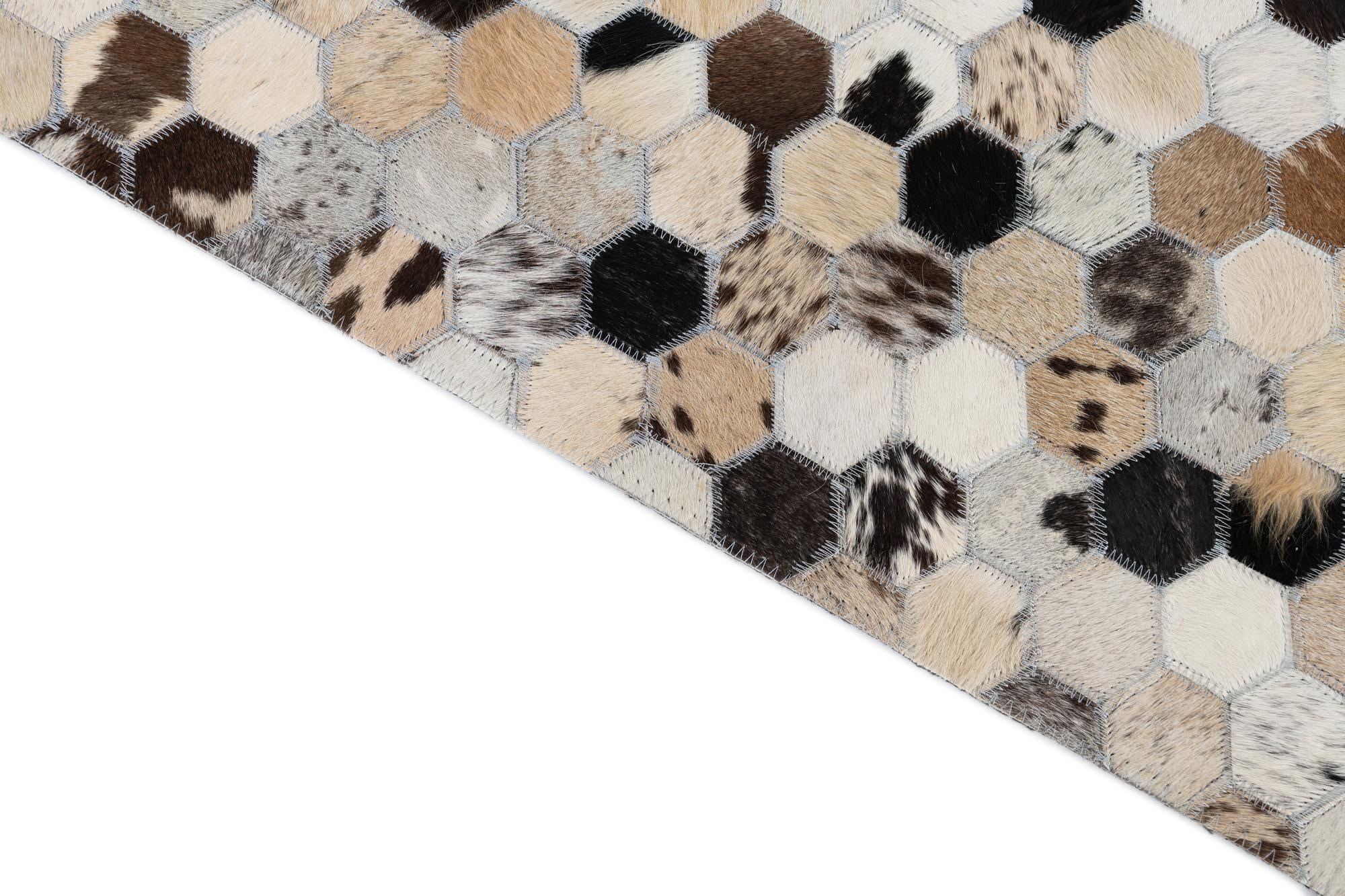 5' 1 x 8' Cowhide Leather Rug